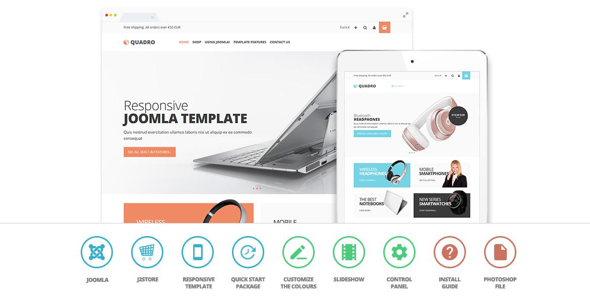 Build an ecommerce webite today with Quadro shop 