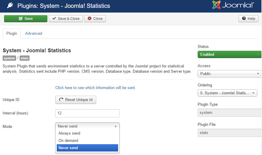 joomla statistics plugin