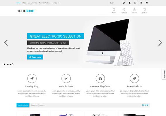 Create an awesome ecommerce website today with Light shop