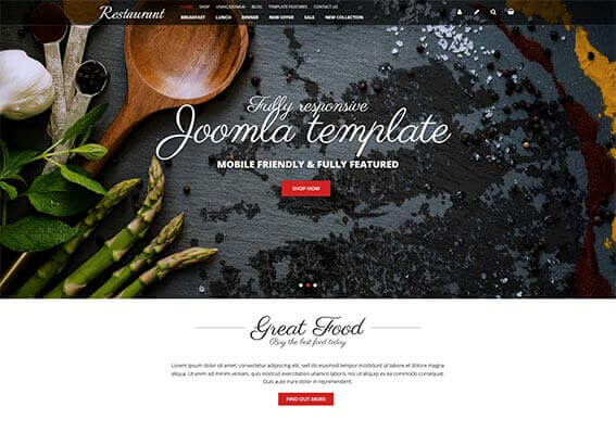 Restaurant Store Joomla Template